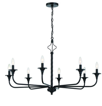 Jolenne 8 Light Chandelier in Flat Black Chandelier Craftmade