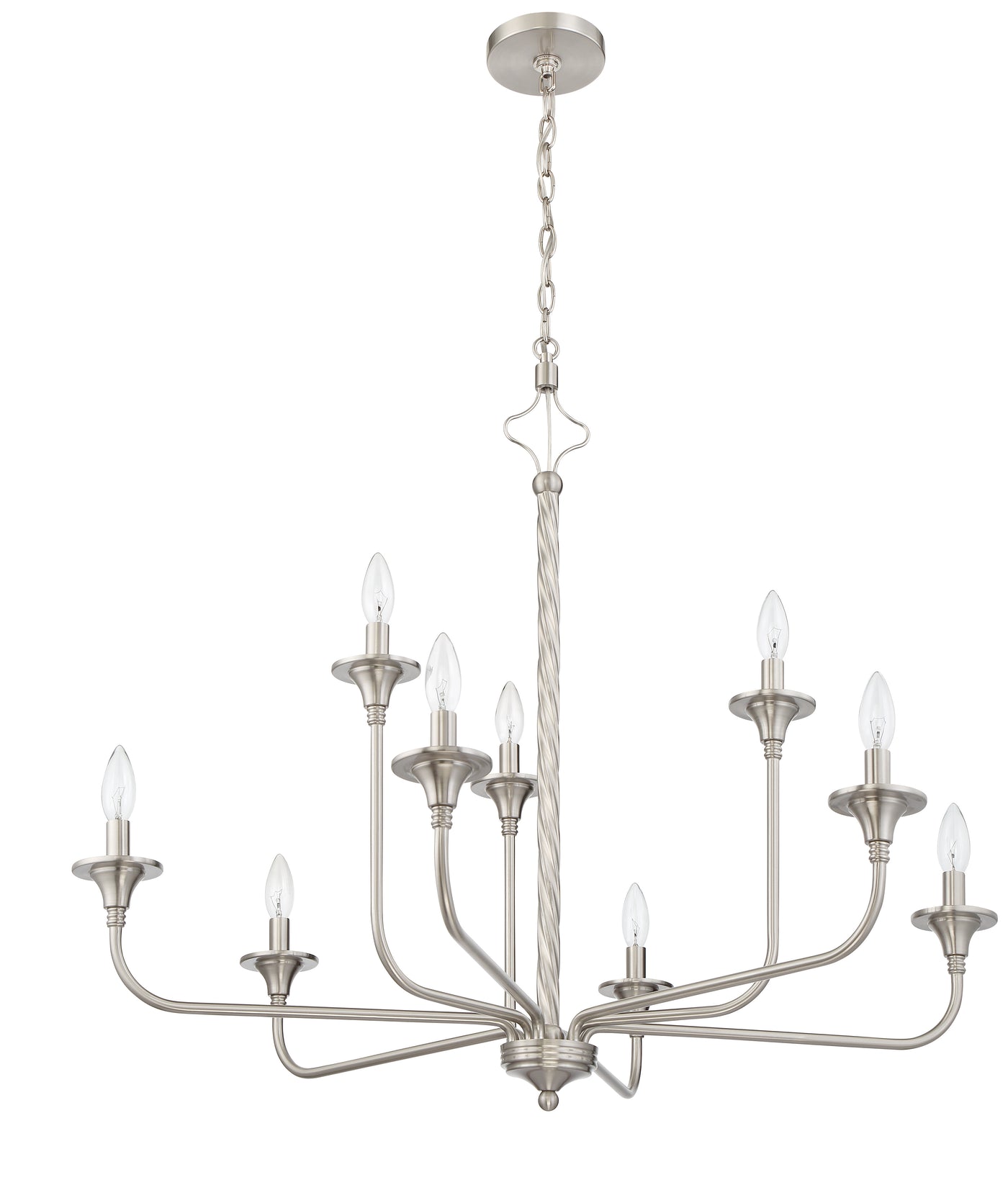 Jolenne 9  Light Two-Tier Chandelier in Brushed Polished Nickel Chandelier Craftmade