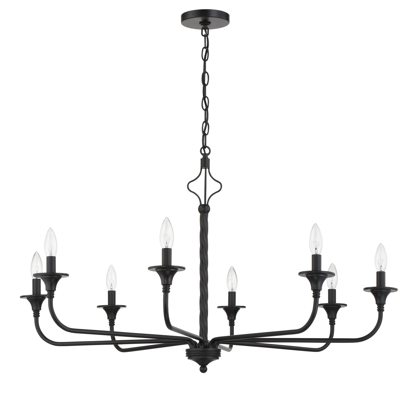 Jolenne 9  Light Two-Tier Chandelier in Flat Black Chandelier Craftmade