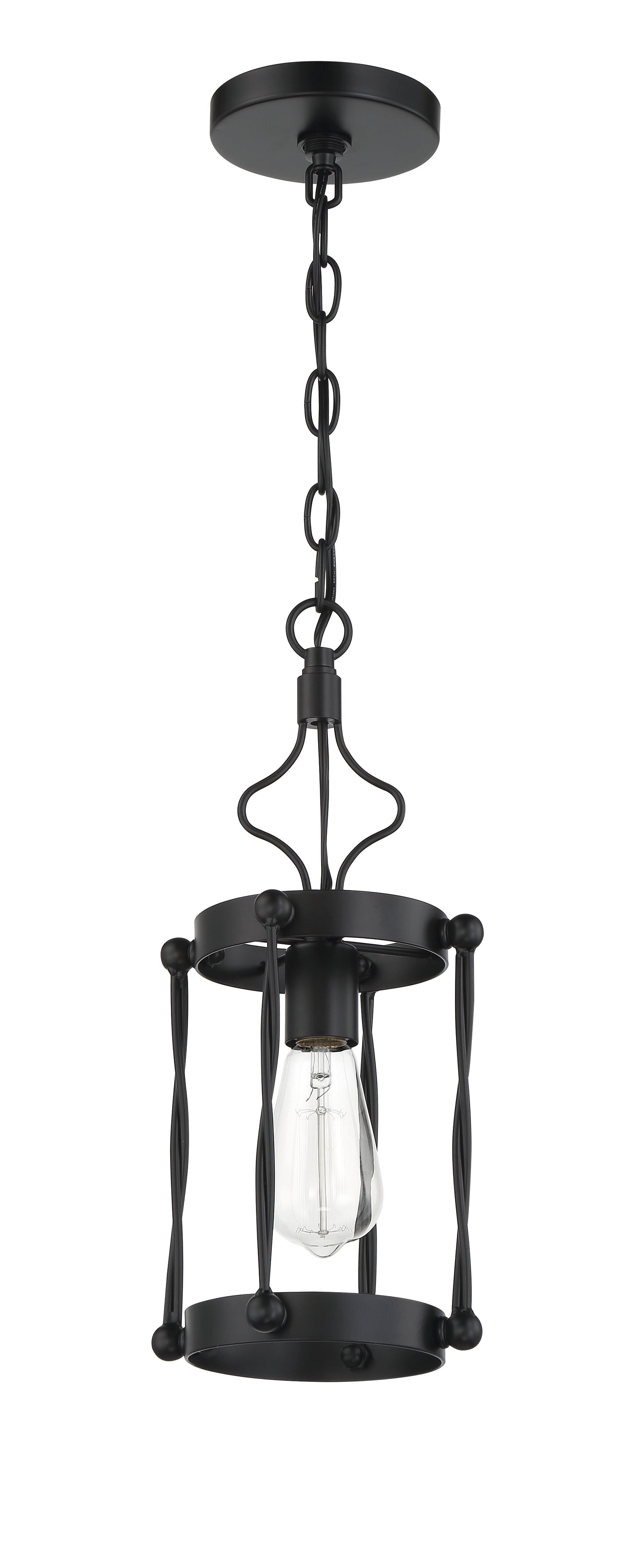 Jolenne 1 Light Mini Pendant in Flat Black Pendant Craftmade