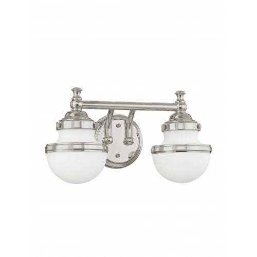 2 Light Polished Chrome Bath Light Wall Sconce Livex