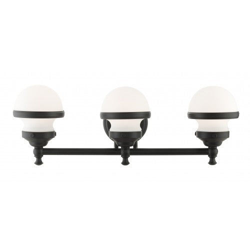 3 Light Black Bath Vanity Wall Sconce Livex