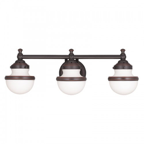 3 Light Olde Bronze Bath Light Wall Sconce Livex