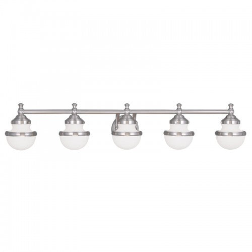 5 Light Brushed Nickel Bath Light Wall Sconce Livex