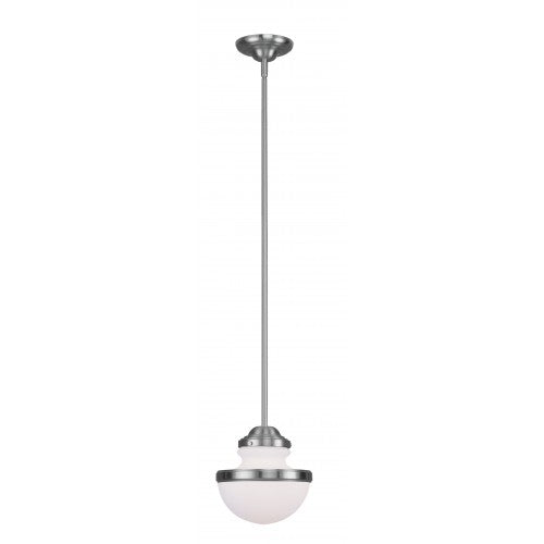 1 Light Brushed Nickel Pendant Pendant Livex