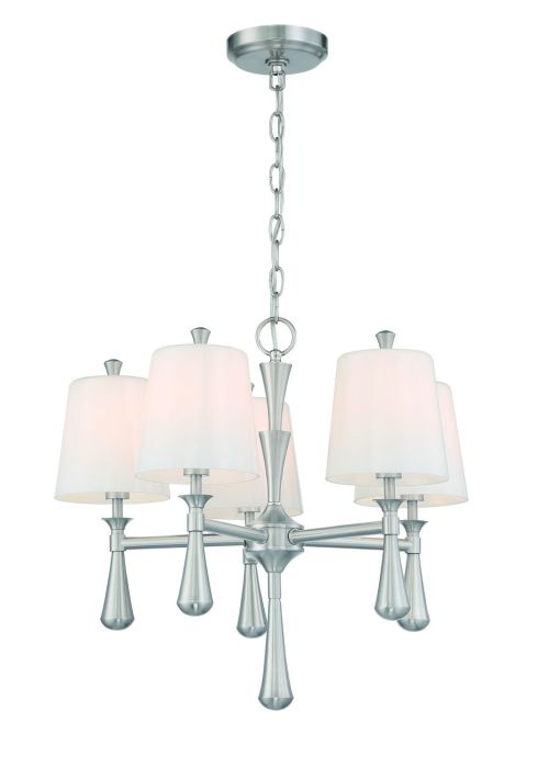 Palmer 5 Light Mini Chandelier in Brushed Polished Nickel Chandelier Craftmade