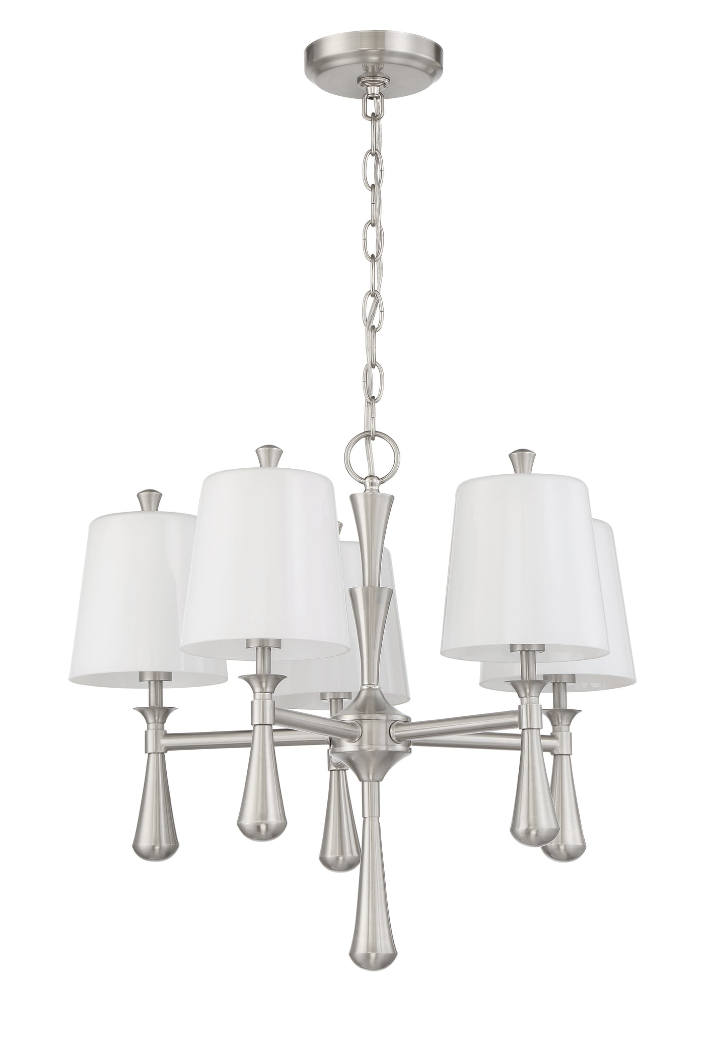 Palmer 5 Light Mini Chandelier in Brushed Polished Nickel Chandelier Craftmade