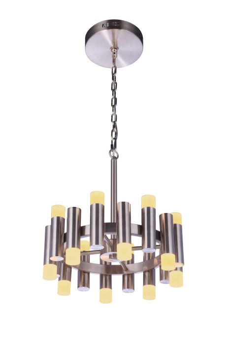 Simple Lux 16 Light LED Chandelier in Brushed Polished Nickel Chandelier Craftmade