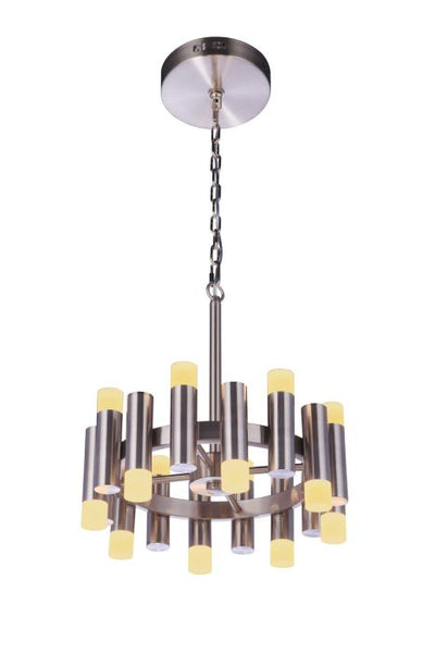 ##Antique Hardware## Simple Lux 16 Light LED Chandelier in Brushed Polished Nickel