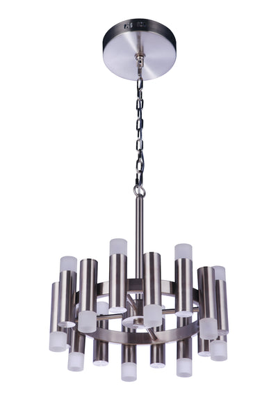 Simple Lux 16 Light LED Chandelier in Brushed Polished Nickel Chandelier Craftmade