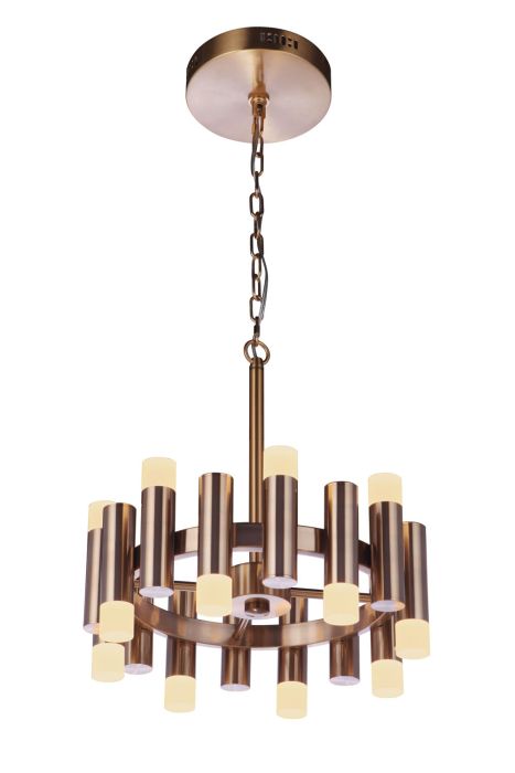 Simple Lux 16 Light LED Chandelier in Satin Brass Chandelier Craftmade