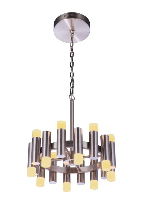 Simple Lux 20 Light LED Chandelier in Brushed Polished Nickel Chandelier Craftmade