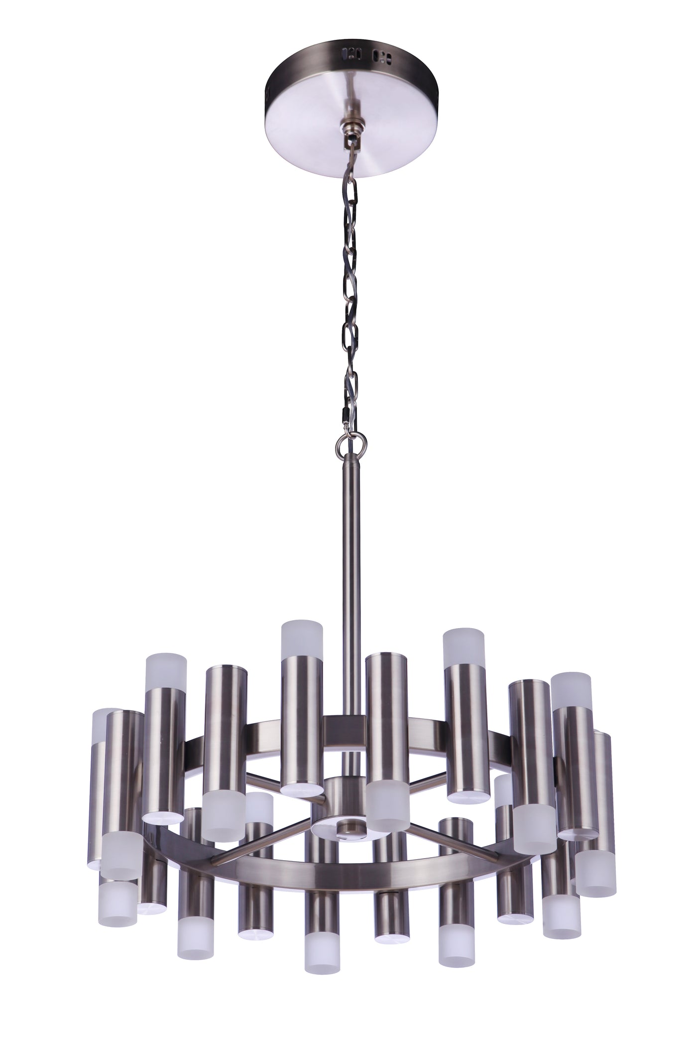 Simple Lux 20 Light LED Chandelier in Brushed Polished Nickel Chandelier Craftmade