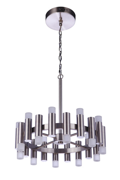 Simple Lux 20 Light LED Chandelier in Brushed Polished Nickel Chandelier Craftmade