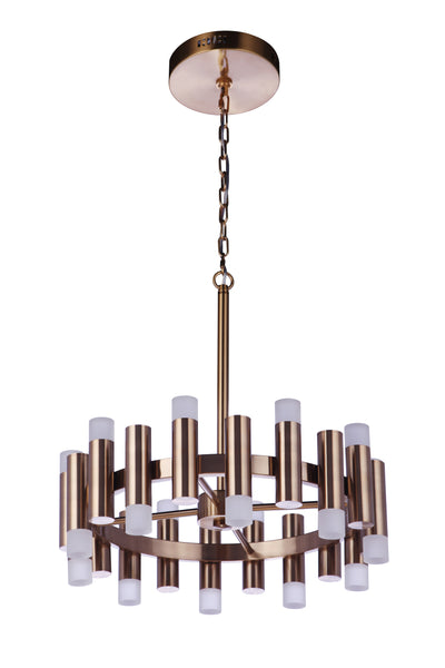 Simple Lux 20 Light LED Chandelier in Satin Brass Chandelier Craftmade