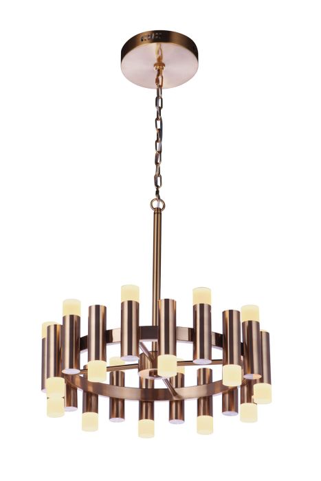 Simple Lux 20 Light LED Chandelier in Satin Brass Chandelier Craftmade