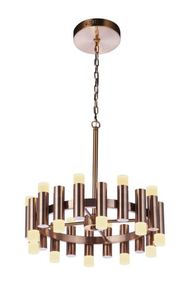 Simple Lux 20 Light LED Chandelier in Satin Brass Chandelier Craftmade