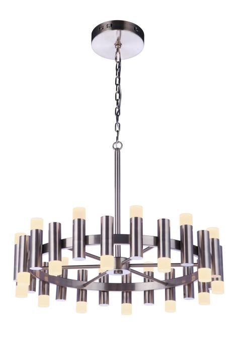 Simple Lux 24 Light LED Chandelier in Brushed Polished Nickel Chandelier Craftmade