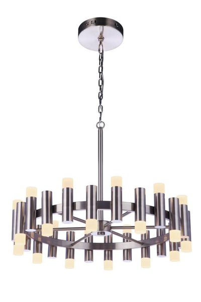 Simple Lux 24 Light LED Chandelier in Brushed Polished Nickel Chandelier Craftmade