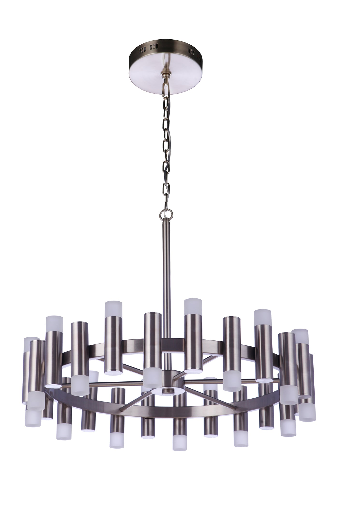 Simple Lux 24 Light LED Chandelier in Brushed Polished Nickel Chandelier Craftmade