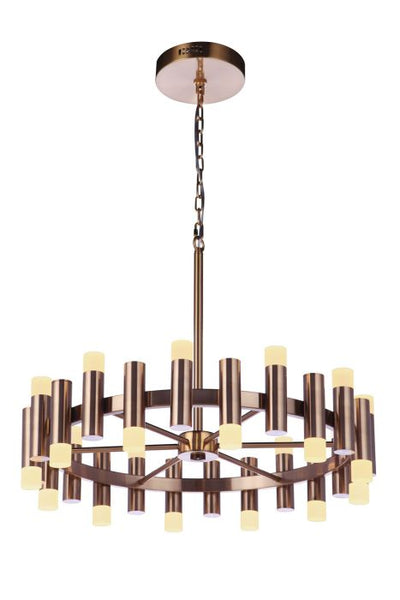 Simple Lux 24 Light LED Chandelier in Satin Brass Chandelier Craftmade