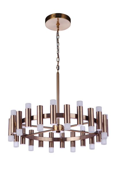 Simple Lux 24 Light LED Chandelier in Satin Brass Chandelier Craftmade