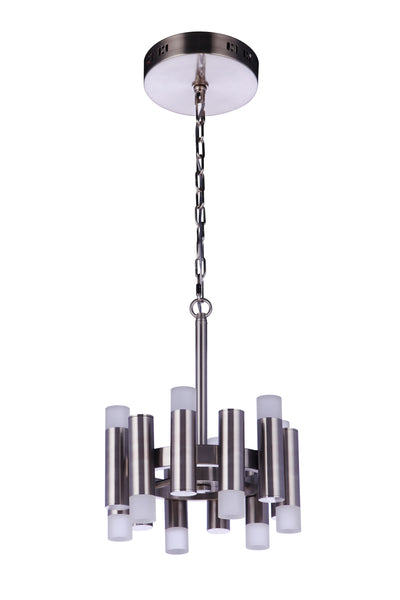 Simple Lux 12 Light LED Convertible Semi Flush in Brushed Polished Nickel Semi Flush Craftmade