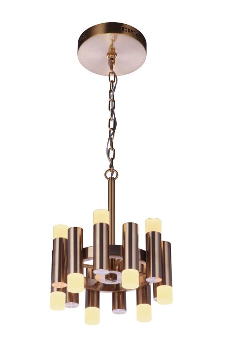 Simple Lux 12 Light LED Convertible Semi Flush in Satin Brass Semi Flush Craftmade