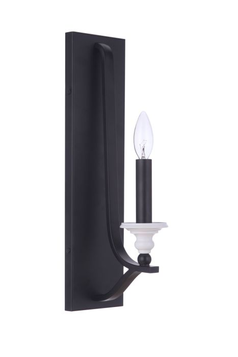 Esme 1 Light Sconce in Flat Black/Matte White Wall Sconce Craftmade