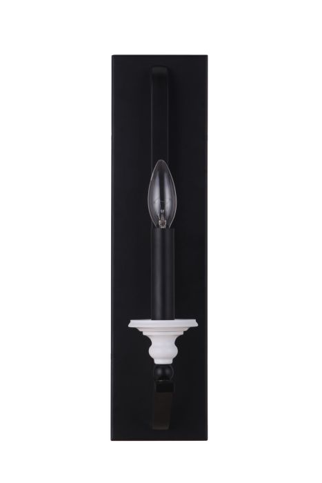 Esme 1 Light Sconce in Flat Black/Matte White Wall Sconce Craftmade