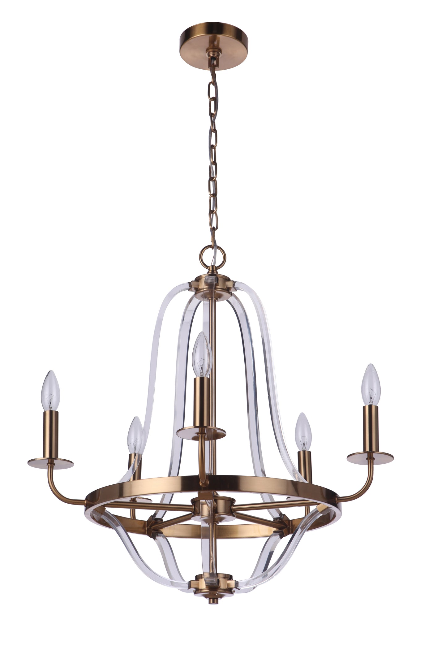 Graclyn 5 Light Chandelier in Satin Brass Chandelier Craftmade