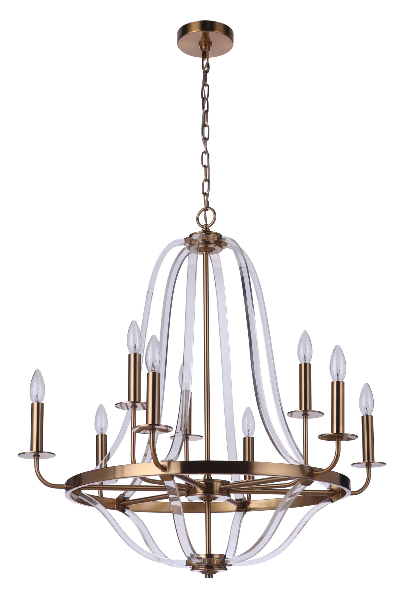 Graclyn 9 Light Chandelier in Satin Brass Chandelier Craftmade