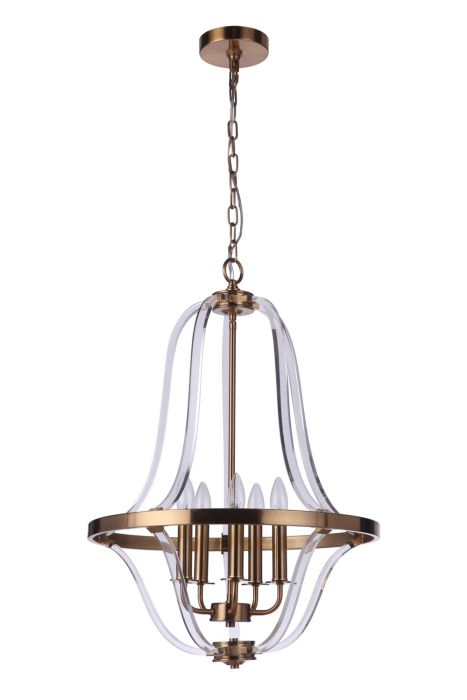 Graclyn 5 Light Foyer in Satin Brass Pendant Craftmade