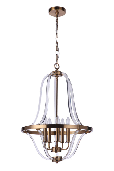 Graclyn 5 Light Foyer in Satin Brass Pendant Craftmade