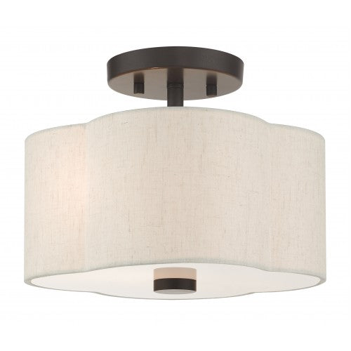 2 Light English Bronze Semi Flush Semi Flush Livex