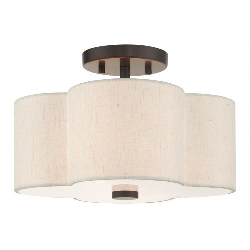 2 Light English Bronze Semi Flush Semi Flush Livex