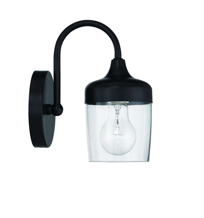 Wrenn 1 Light Wall Sconce in Flat Black Wall Sconce Craftmade