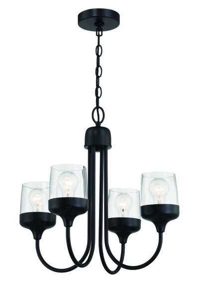 Wrenn 4 Light Chandelier in Flat Black Chandelier Craftmade