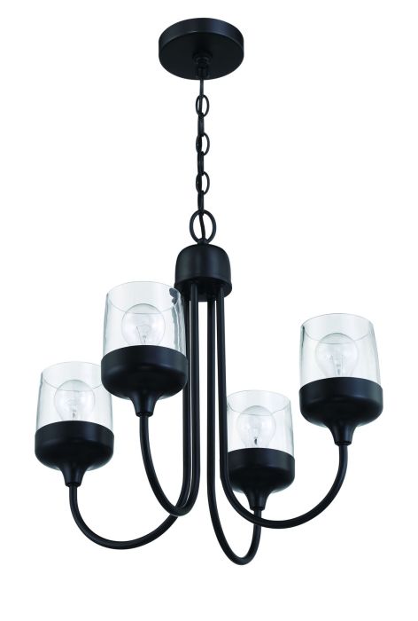 Wrenn 4 Light Chandelier in Flat Black Chandelier Craftmade