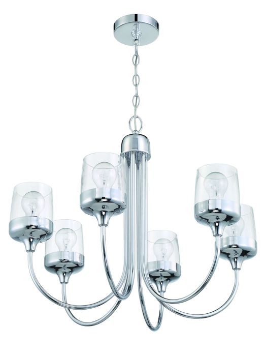 Wrenn 6 Light Chandelier in Chrome Chandelier Craftmade