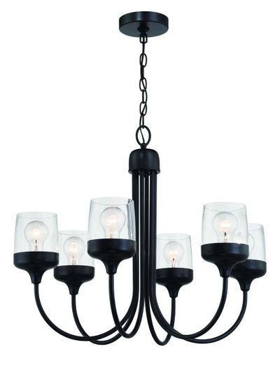 Wrenn 6 Light Chandelier in Flat Black Chandelier Craftmade