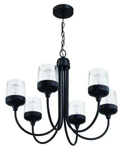 Wrenn 6 Light Chandelier in Flat Black Chandelier Craftmade