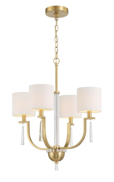 Fortuna 4 Light Chandelier in Satin Brass Chandelier Craftmade