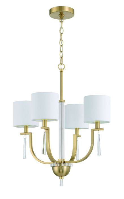 Fortuna 4 Light Chandelier in Satin Brass Chandelier Craftmade