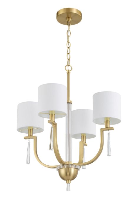 Fortuna 4 Light Chandelier in Satin Brass Chandelier Craftmade