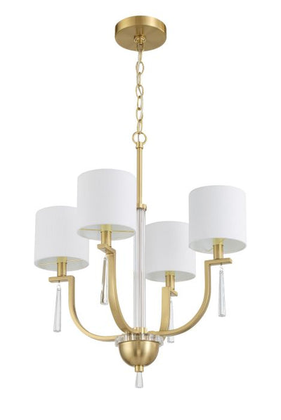 Fortuna 4 Light Chandelier in Satin Brass Chandelier Craftmade