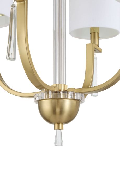 Fortuna 4 Light Chandelier in Satin Brass Chandelier Craftmade