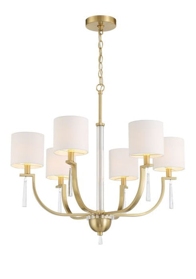 Fortuna 6 Light Chandelier in Satin Brass Chandelier Craftmade