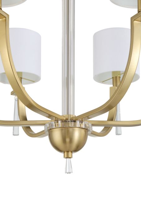 Fortuna 6 Light Chandelier in Satin Brass Chandelier Craftmade