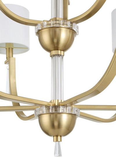 Fortuna 9 Light Chandelier in Satin Brass Chandelier Craftmade